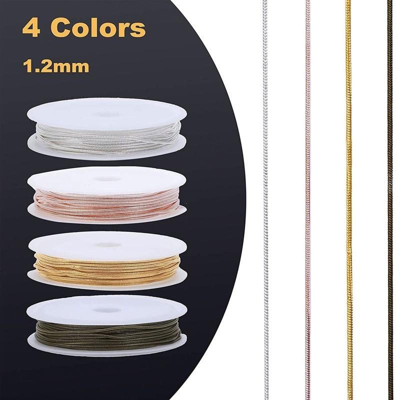 4 Rolls Snake Chains 8 Lobster Clasps 50 Jump Rings 30 Connectors Clasps for Layered Y Necklace Choker Bracelet Jewelry