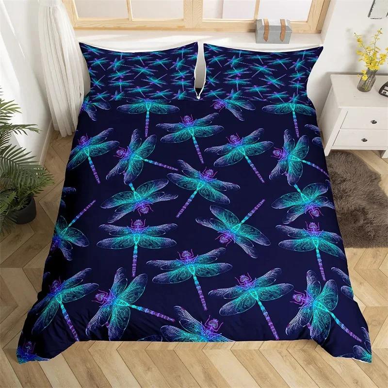 Comforter Dragonfly Single Twin King Girls Dandelion Bedding Set Butterflies Botanical Floral Comforter For Women Room