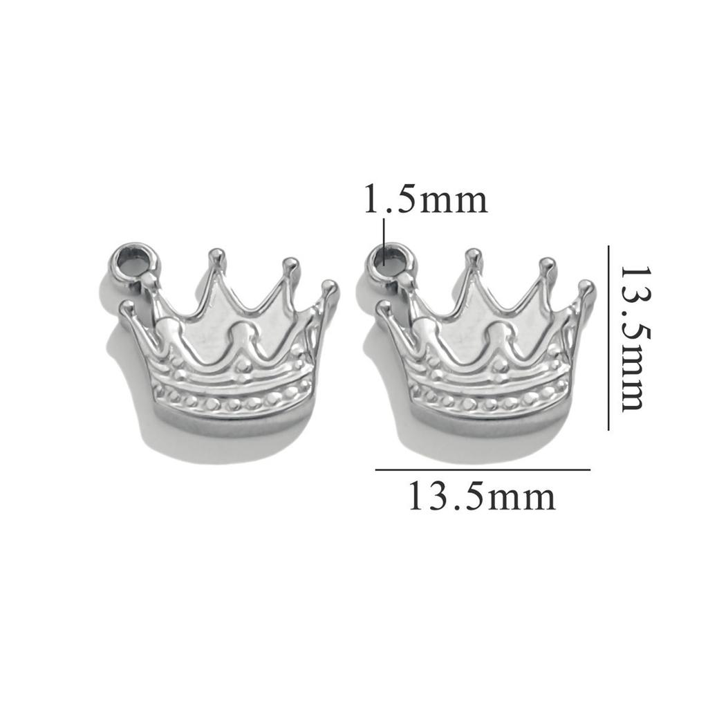 5pcs Sun 304 Stainless Steel Charms Cute Flower Crown Pendant Exquisite Compact Pendant Necklace Jewelry Accessories 14mm X 10mm