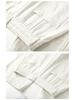 White Linen Loose-Fit Old Money Style Women’s Elastic Waist Wide-Leg Trousers, Casual Spring 2026 Collection