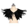 Feather Shawl Bright Color Halloween Parties Cloak Wear As Skirt or Shawl Gothic Style Shawl with Lace-Up Ribbon Costume Accessory