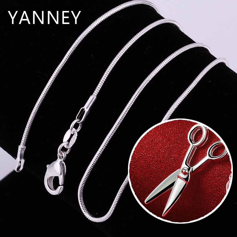 Fine 925 Sterling Silver 16-30 Inches Simple Scissors Necklace For Women Men Fashion Wedding Jewelry Gift Party Christmas