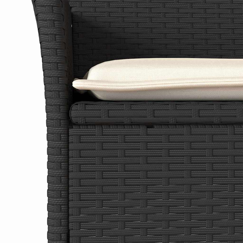 Vidaxl 5-Cz. Garden Furniture Set With Cushions, Black, Poly Rattan