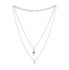 Jbans Classic Double Star Pendant Surgical Steel Chain Necklace (J2302-An111_Sv)