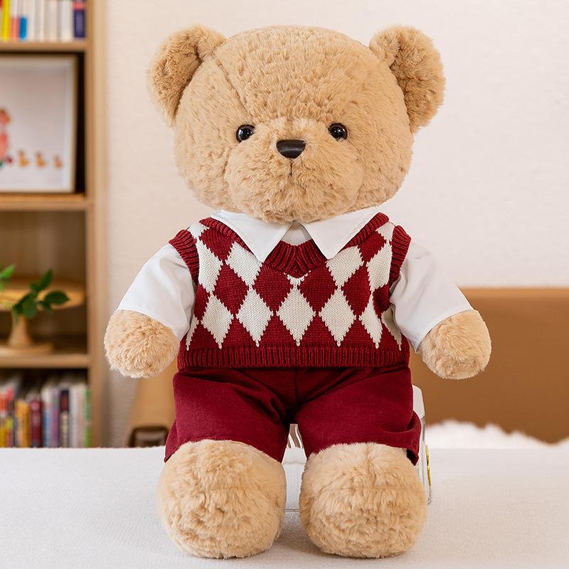 Couple Teddy Bear Doll Plush Toy Bed Sleeping Pillow Doll Children Girl Gift