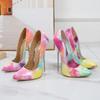 Women Big Size Hand Painted Graffiti Pointed Toe Stiletto Pumps Art Pattern Fashion Nightclub Party High Heels WZ-A16-35