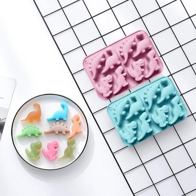 Dinosaurier Silikonform Eiswürfelform Flexibel Fondant Schokolade Süßigkeitenform Keks Kuchen Kerze Seife Form Leichte Entformung Gebäck DIY Werkzeuge