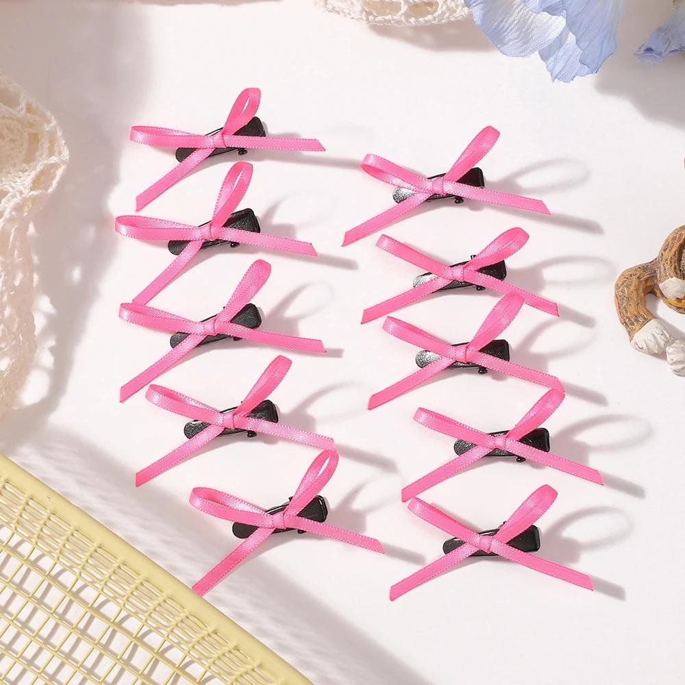 LOVEKIKI 10Pcs Mini Hair Bows Clip Women Girls Y2k Ins Style Dress Up Hair Bangs Clips Party Colorful Ribbon Hairgripes Headwear