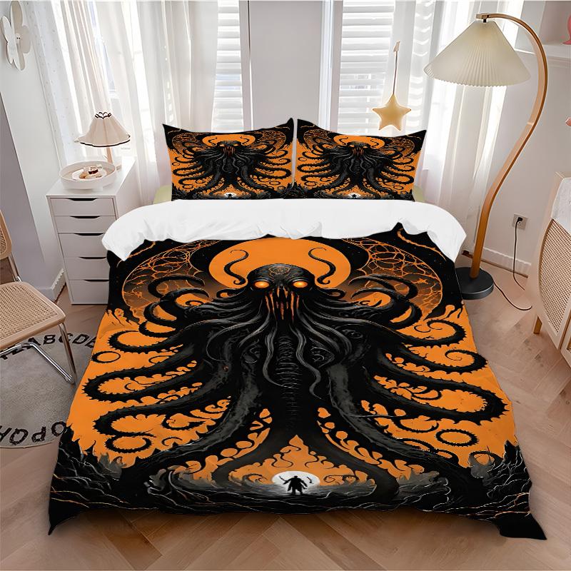 

3pc Terrifying Octopus Cover Set - 1 Quilt Cover + 2 Pillowcases, All Seasons Bedroom Setting, Perfect for Home069 135x200cm