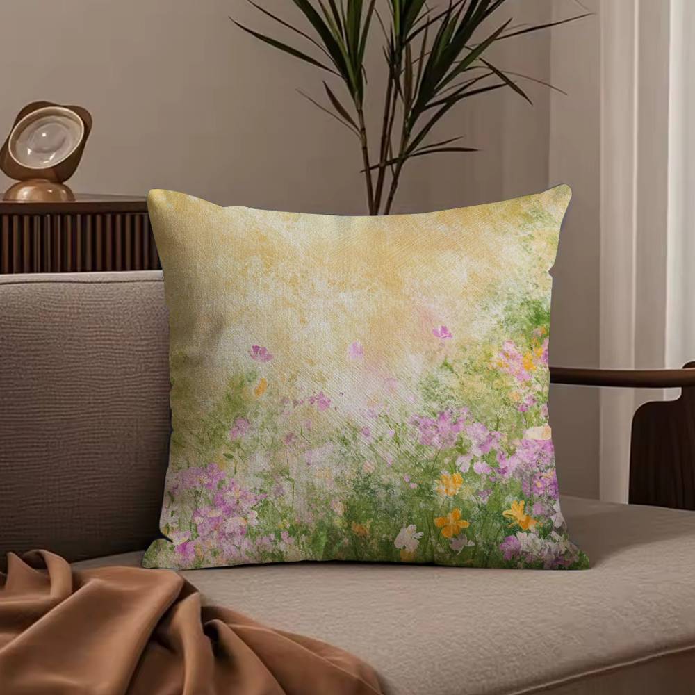 Art French Flower Pillow Case Null