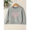 Kids Lightweight Crewneck Pullover Sweatshirt, Combined Hearts Graphic Print