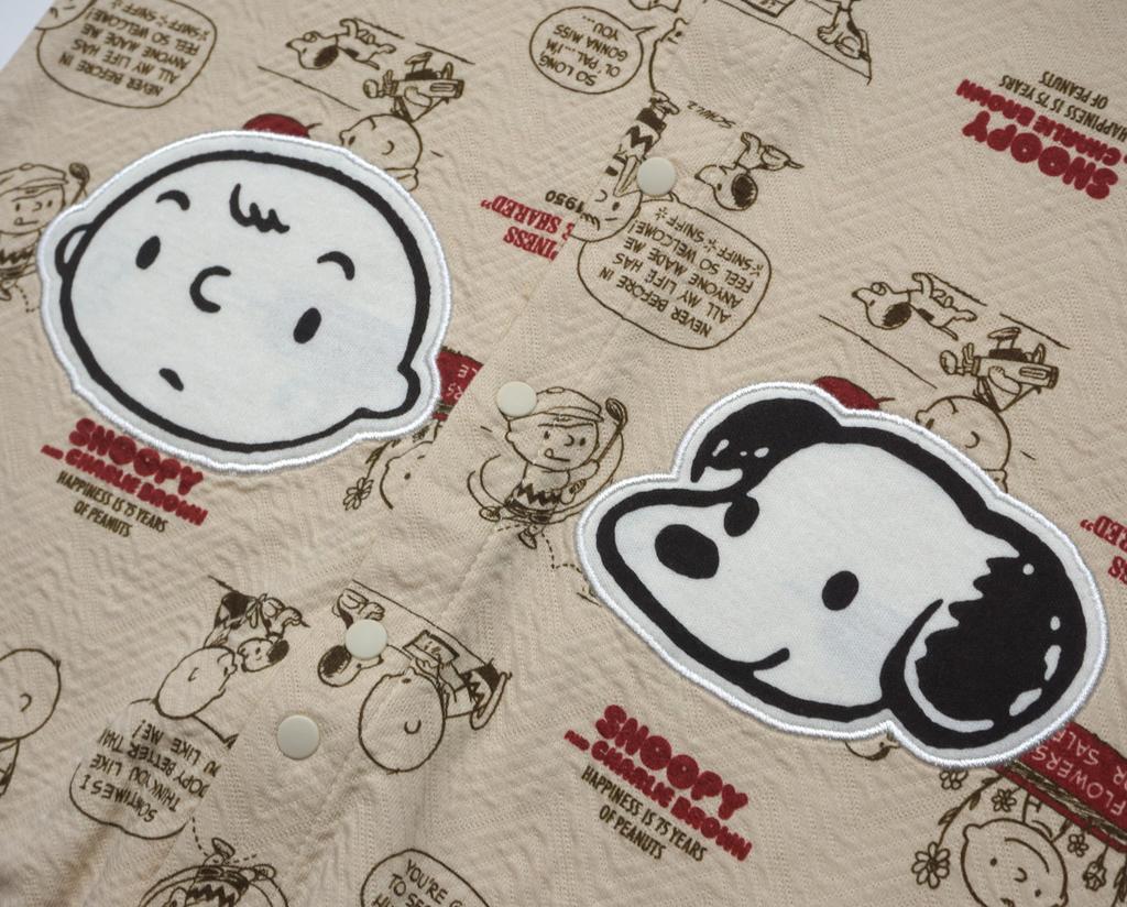 Newborn All Snoopy 75th Anniversary Art Newborn All Front Opening Dress Coverall Baby Clothes Beige [TAKIHYO] Two-Way Two-Way 50-70