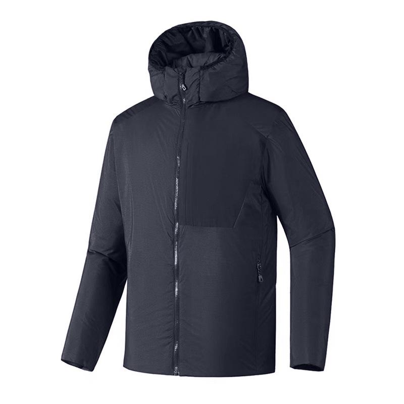 

Мужская осенне-зимняя ветрозащитная хлопковая куртка с капюшоном и самонагревающейся внутренней подкладкой - Женское повседневное альпинистское пальто XXL темно-синий