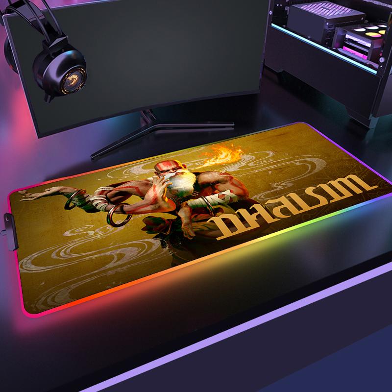 Rgb Xxl Mouse Pad Large Gamer Mousepad Anime Street Fighter Deskmat Gaming Pc Setup Accessories Desk Mat Computer Table Mausepad