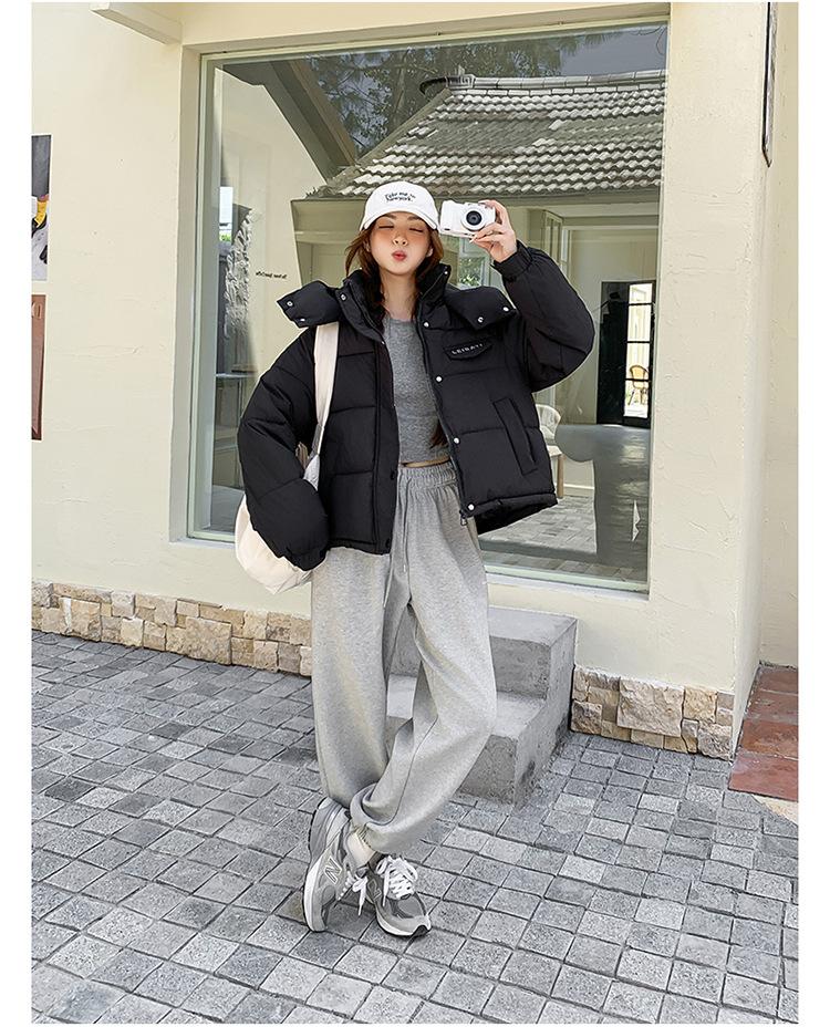 Women’s Short Hooded Windproof Thicken Warm Winter Jacket With Drawstring