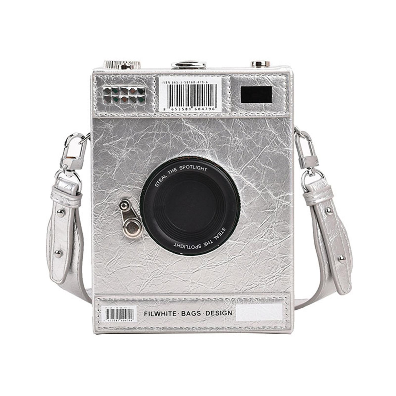 

Шикарная и функциональная сумка через плечо в форме камеры, универсальные сумки через плечо, идеально подходящие для женщин и девочек серебряный