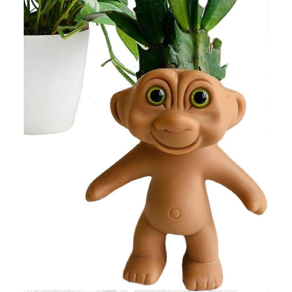 Resin Plant Holder, Funny Flower Pot, Plant Holder With Drainage Hole Decorative Garden Containers Sets For Houseplants For Home - Ri