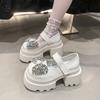 Fashion 10CM Bling Butterfly-knot Slippers Slip On Platform Wedge Sandals 2025 Women Summer Breathable High Heels Chunky Sneakers Woman