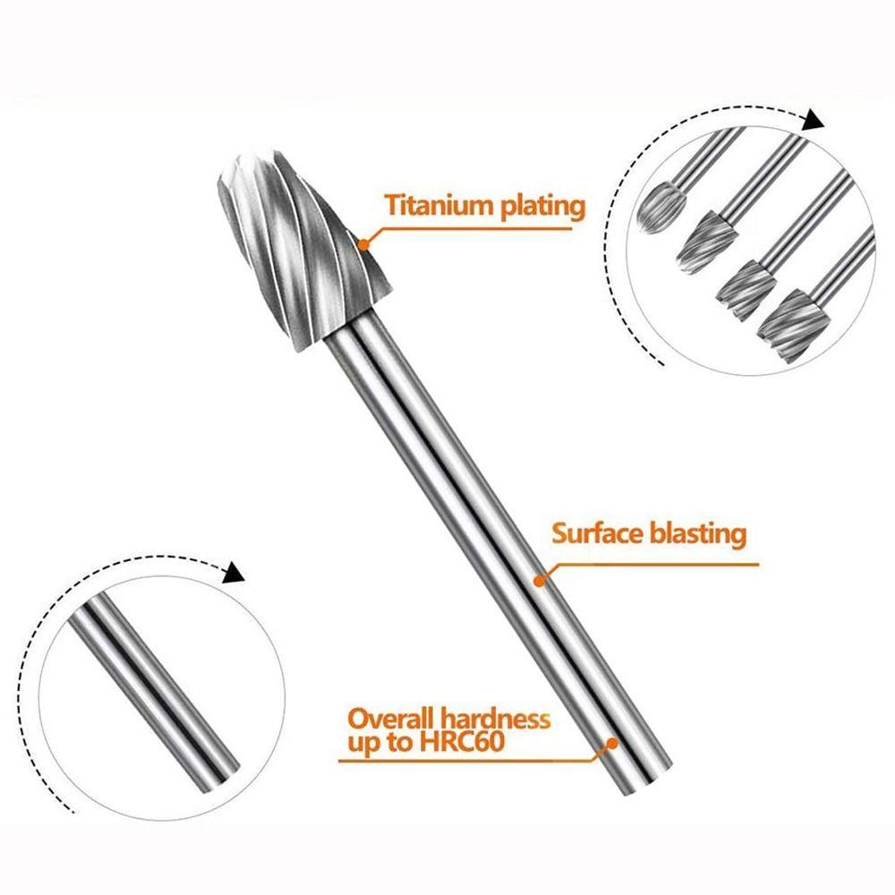 Coated High Speed Steel Engraving File Wood Drill Bit Milling Cutter Set Wood Carving Tools Rotary Burrs Tool Drill Bits Kits