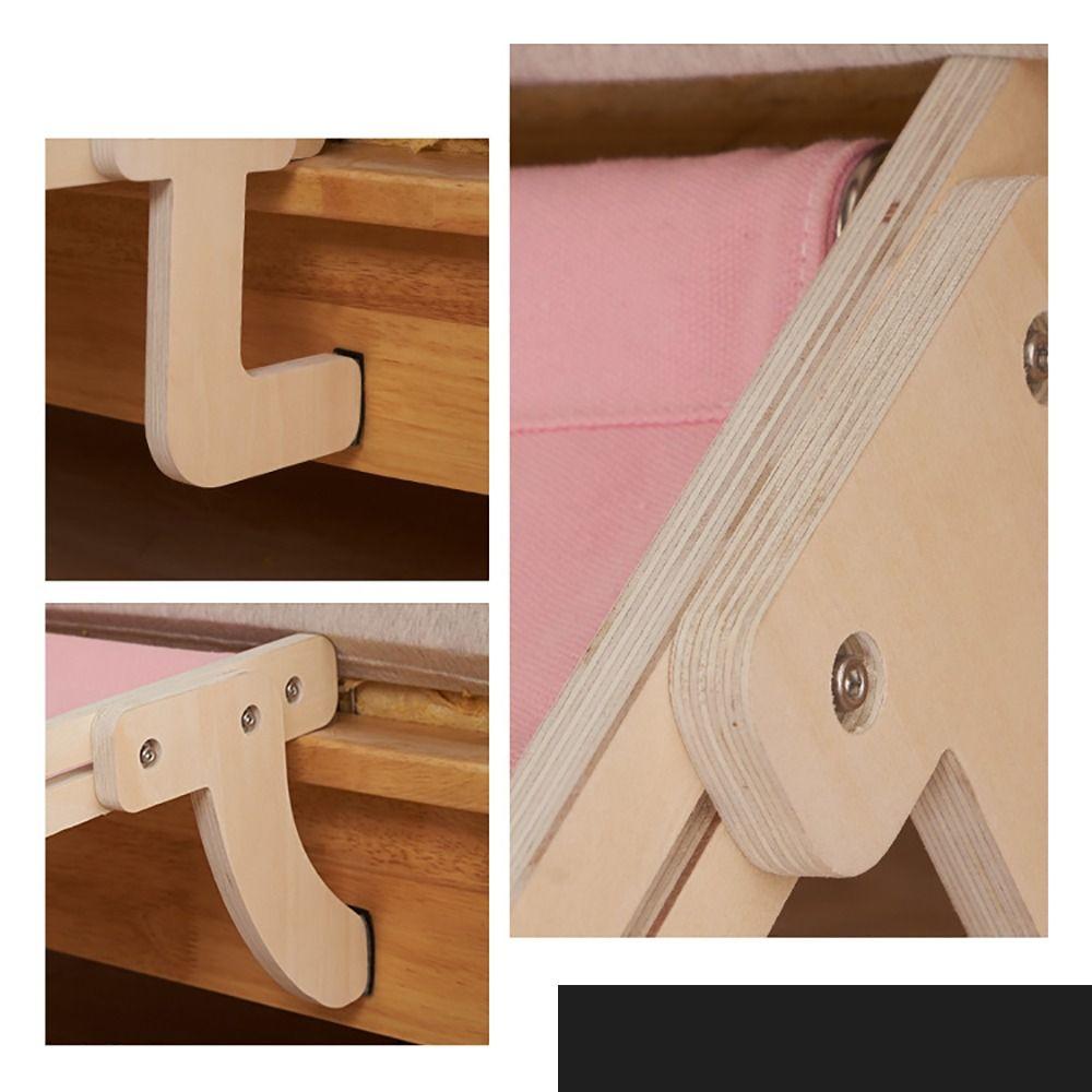 Wooden Hanging Cat Lounge Bed Detachable Cat Basking Platform Cat Nest Beds  Four-Season