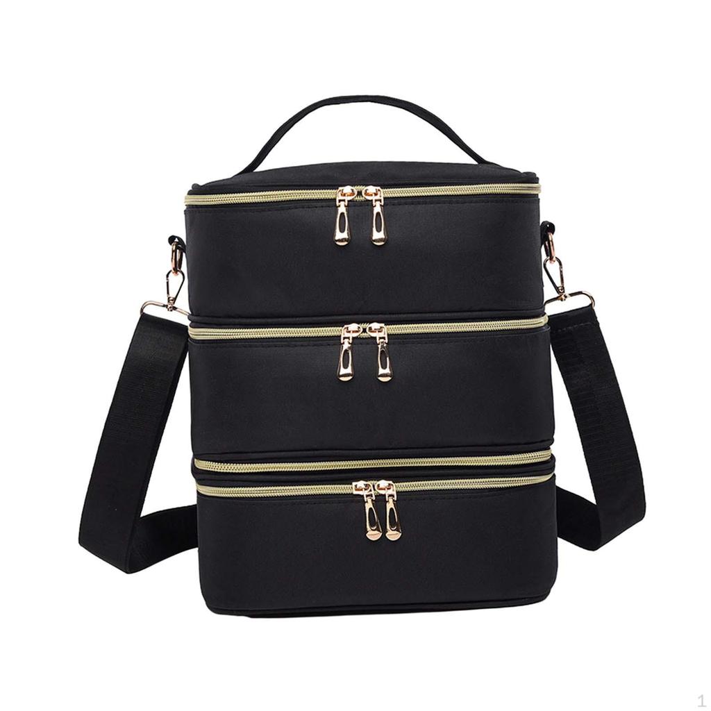 Sminkväska med handtag, , för nagellack och manikyrtillbehör.