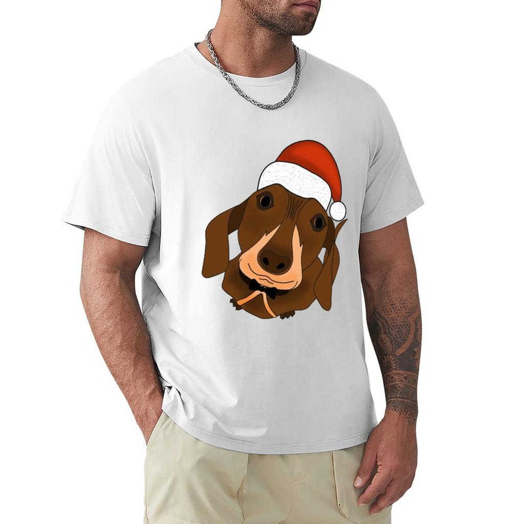 Xmas Dachshund Tshirt Long Lasting Casual Tshirt
