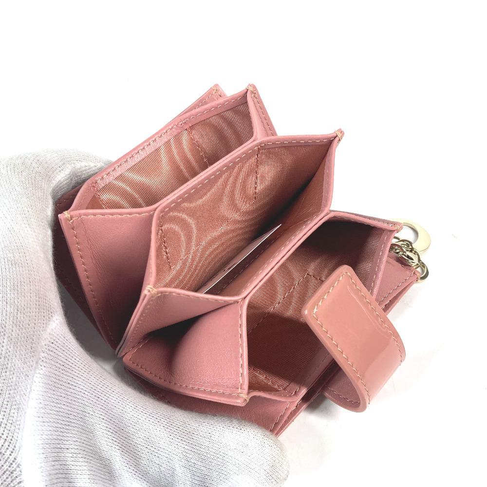 CHRISTIAN DIOR Cannage Lady Dior card holder case accordion enamel Card Case