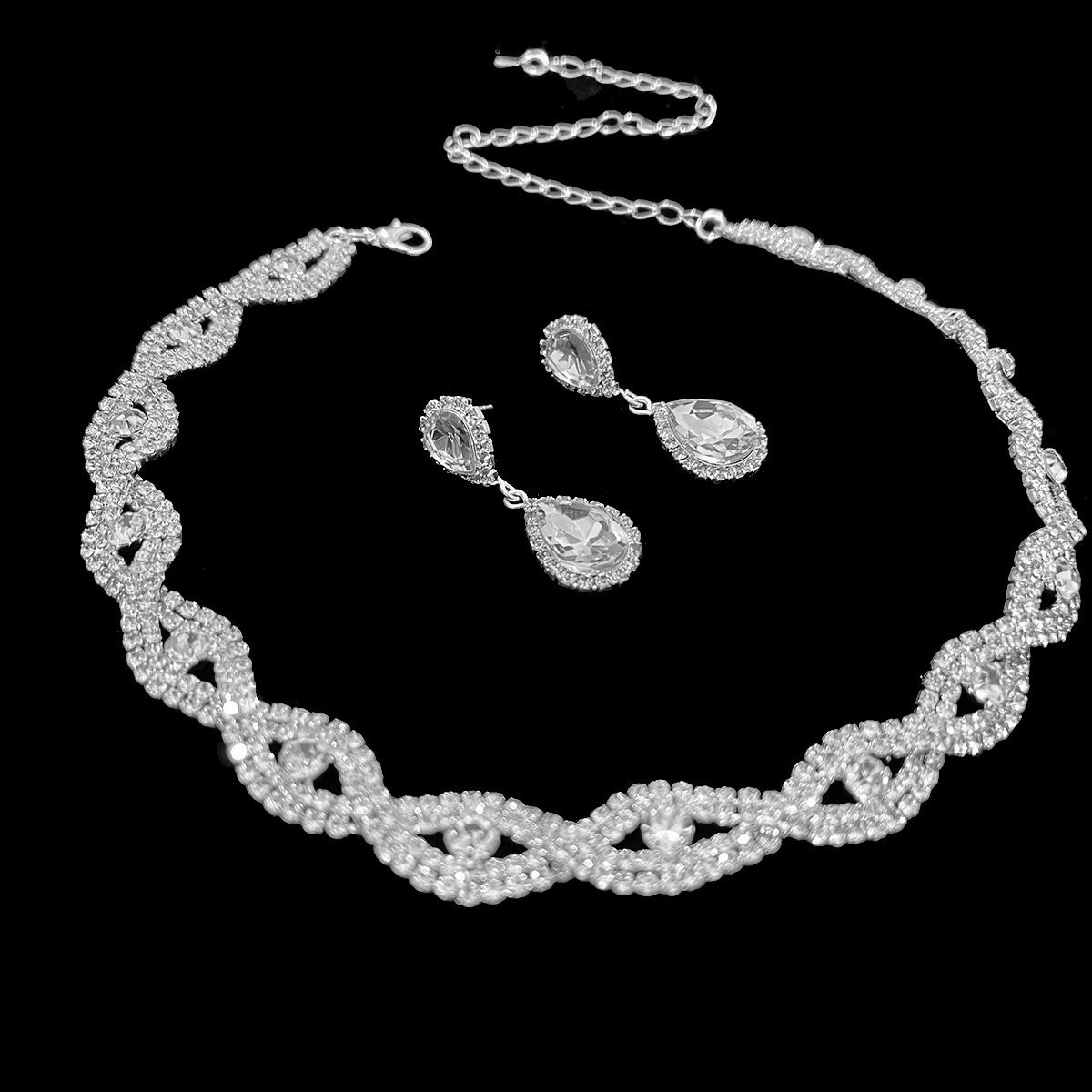 

Оригинальный браслет и серьги из циркония Twist, простые свадебные украшения, аксессуары, украшения для свадебного банкета