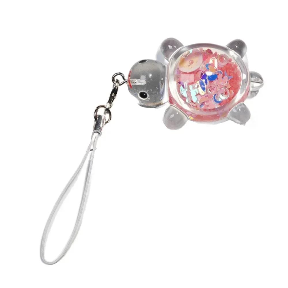 Luminous Turtle Phone Keychain Pendant Transparent Charm Mobile Phone Lanyard Anti Lost Short Little Turtle Phone Strap