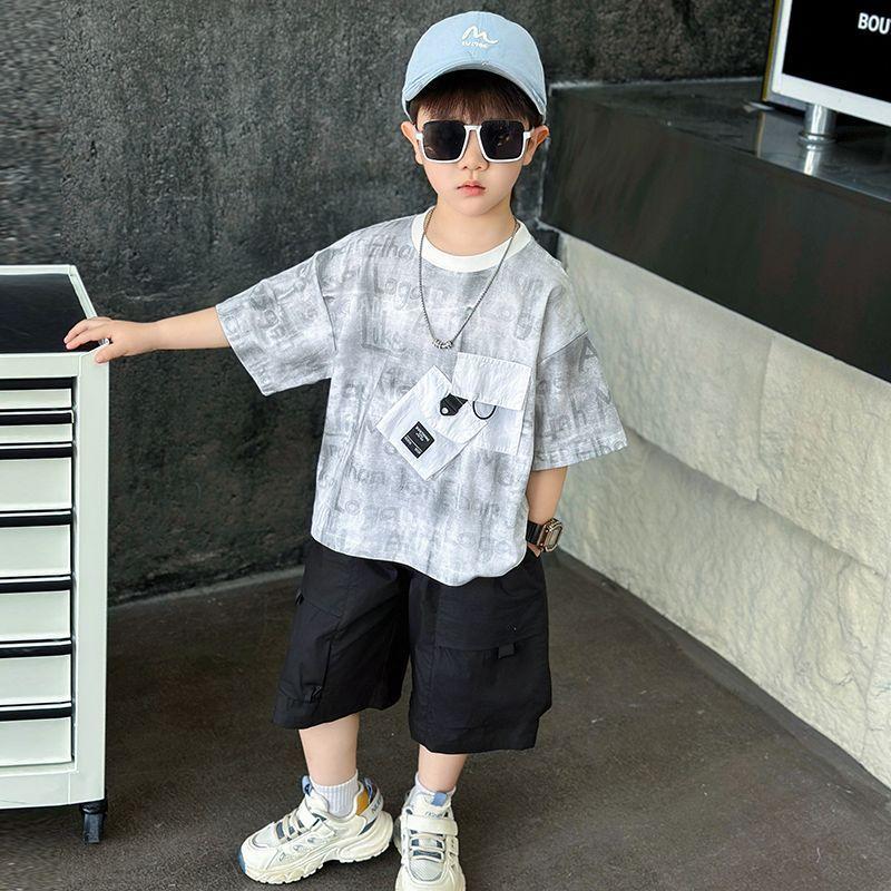 Sommer-Kurzarmset für Jungen Sommerkleidung für Jungen Sommerkleidung Modisches Kinder-T-Shirt