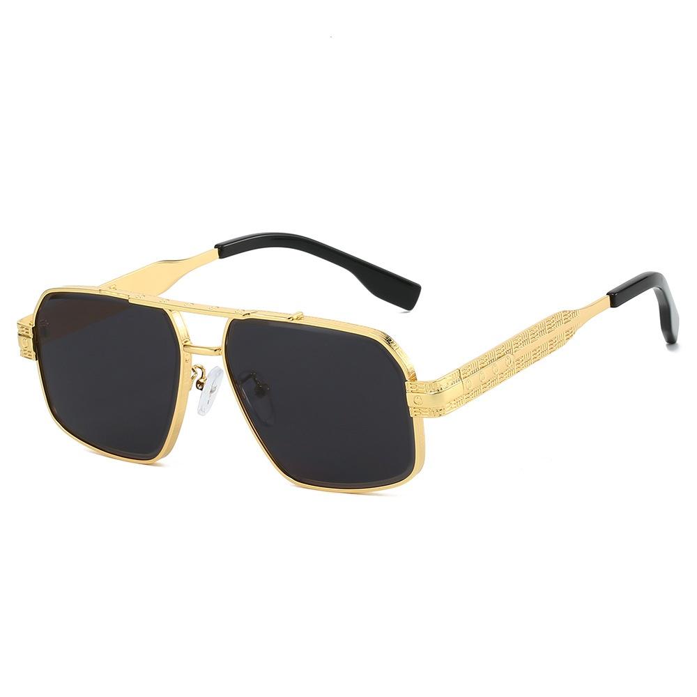 New Double Bridge Gradient Square Women Sunglasses Luxury Brand Frame Carved Design Outdoor Travel Trend Men Uv400