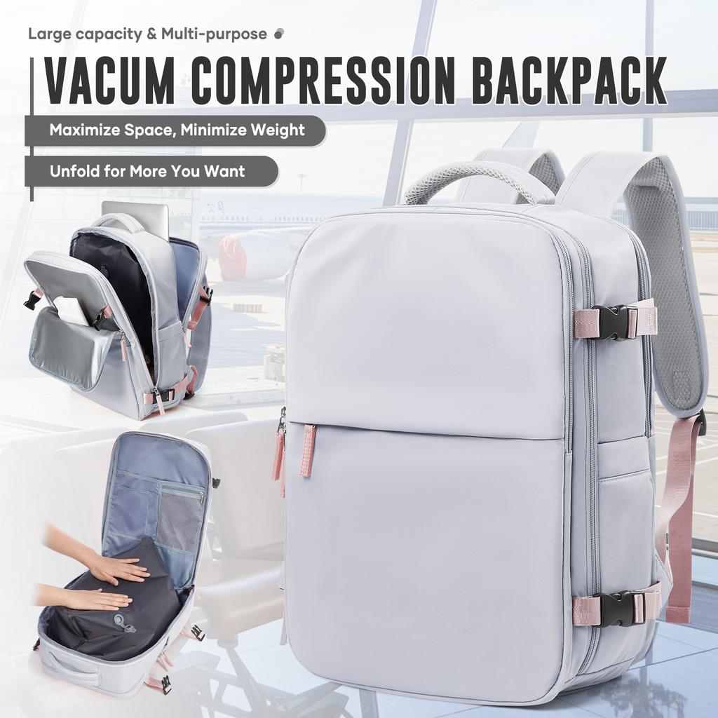 Vacuum Compressed Backpack, Suitable for Business Leisure, Travel Bag, Multifunctional Laptop Backpack Vacuum Bags for Clothes