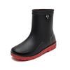 New men's short rain shoes non-slip and waterproof fashion rain boots fleece thermal rubber shoes kitchen work short water shoe cover