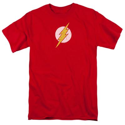 Justice League Of America Rough Flash Mens T Shirt Red
