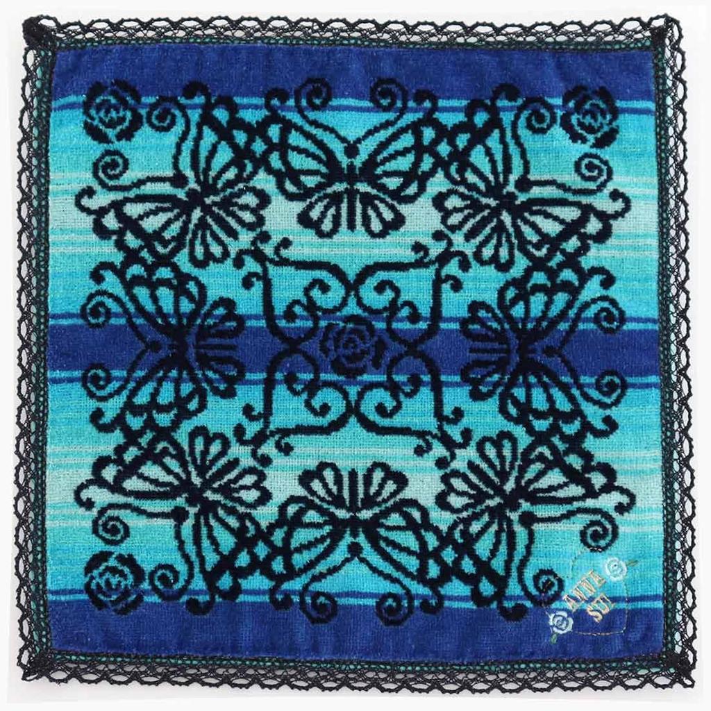 Anna Sui Large Lace Handkerchief Gradient Towel Hand Towel 30cm (approx. 30cm) (Blue) Women's Approx. 109307-0011-01