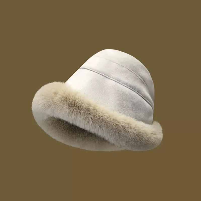 

Плюшевая панама женская зимняя новая утолщенная теплая шляпа-ведро с защитой ушей зимняя плюшевая монгольская шапка