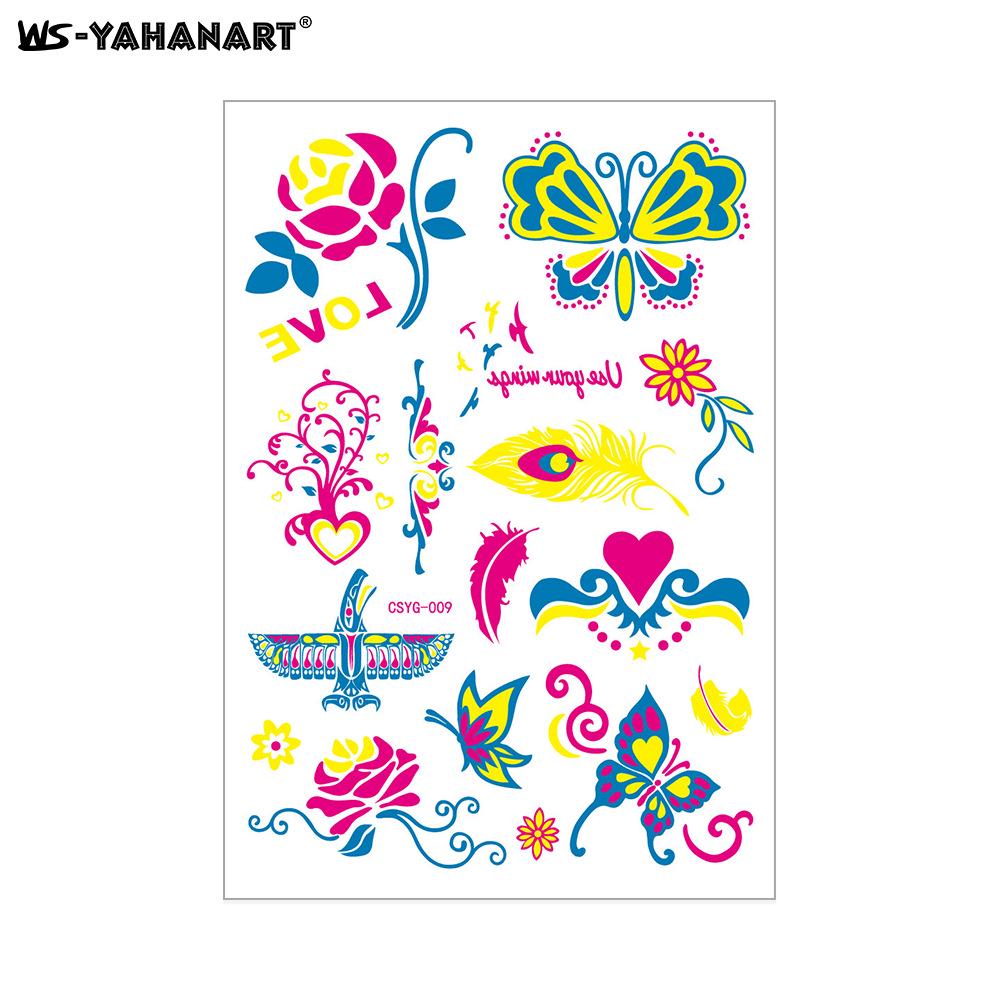 Creative Fluorescent Waterproof Full Arm and Face Tattoo Sticker