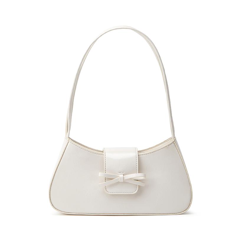 

Простая сумка через плечо из искусственной кожи для женщин, роскошный кошелек с бантом, подходит для повседневного использования, сумка через плечо