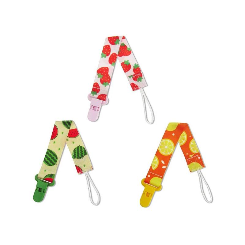 Pacifier Holder Clip Baby 3 Pack Cartoon Print Safe Secure Strap for Crawling Playtime and Walks Outdoor