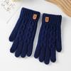 Windproof Winter Knitted Gloves Thickened Wool Gloves Fashion Touch Screen Gloves  for Men Women