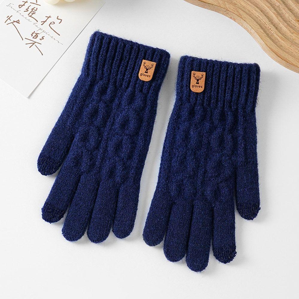 Windproof Winter Knitted Gloves Thickened Wool Gloves Fashion Touch Screen Gloves for Men Women