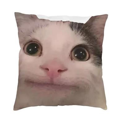 Federa Cuscino Meme Gatto Cortese Morbido Poliestere Copricuscino Decorazioni Copricuscino da Lancio per Casa Quadrato 18"