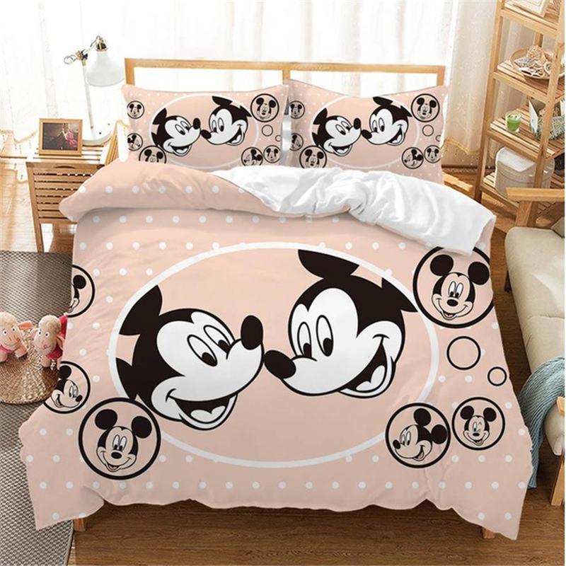 

Christmas Mickey Minnie Mouse Bedding Set Cartoon For Children Boys Girl Adult Duvet Cover Christmas Birthday Gift AU Single(140*210cm)3pcs