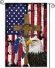4th of July Garden Ag 12x18 Inch,Patriotic Stars and Stripes Eagle Wreath Outdoor Summer Garden Ag Double Sided Outside SSL