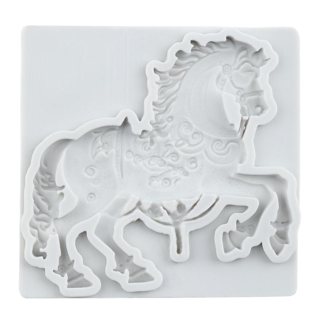 Silikonová forma na koně Kolotoč Fondánové formy Nástroje na zdobení dortů Topper na cupcake Cukroví Pryskyřice Hmoty na modelování Čokoládová Gumpaste forma