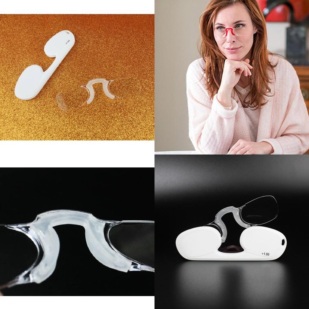 Aufsteck-Nasenlesebrille Harzglas Leichtgewicht Randloses Design für Senioren Reisende