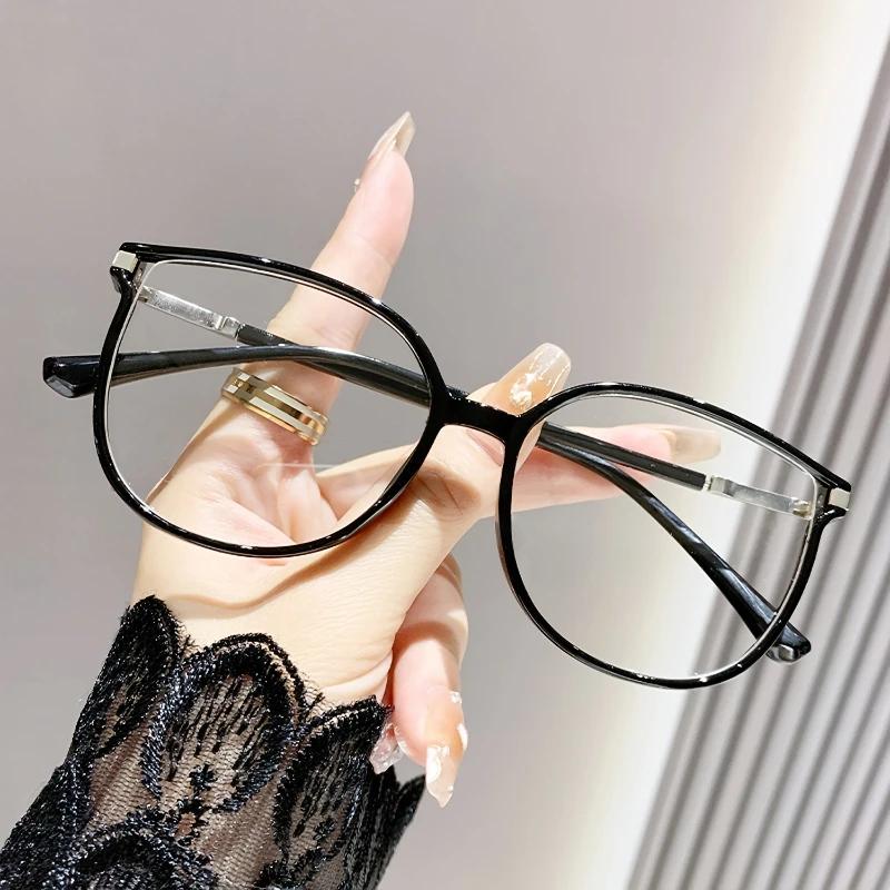 3 Pairs Of Fashionable And Trendy Pure Frame Glasses Korean Elegant Women'S Glasses Neutral Cat Eye Computer Glasses