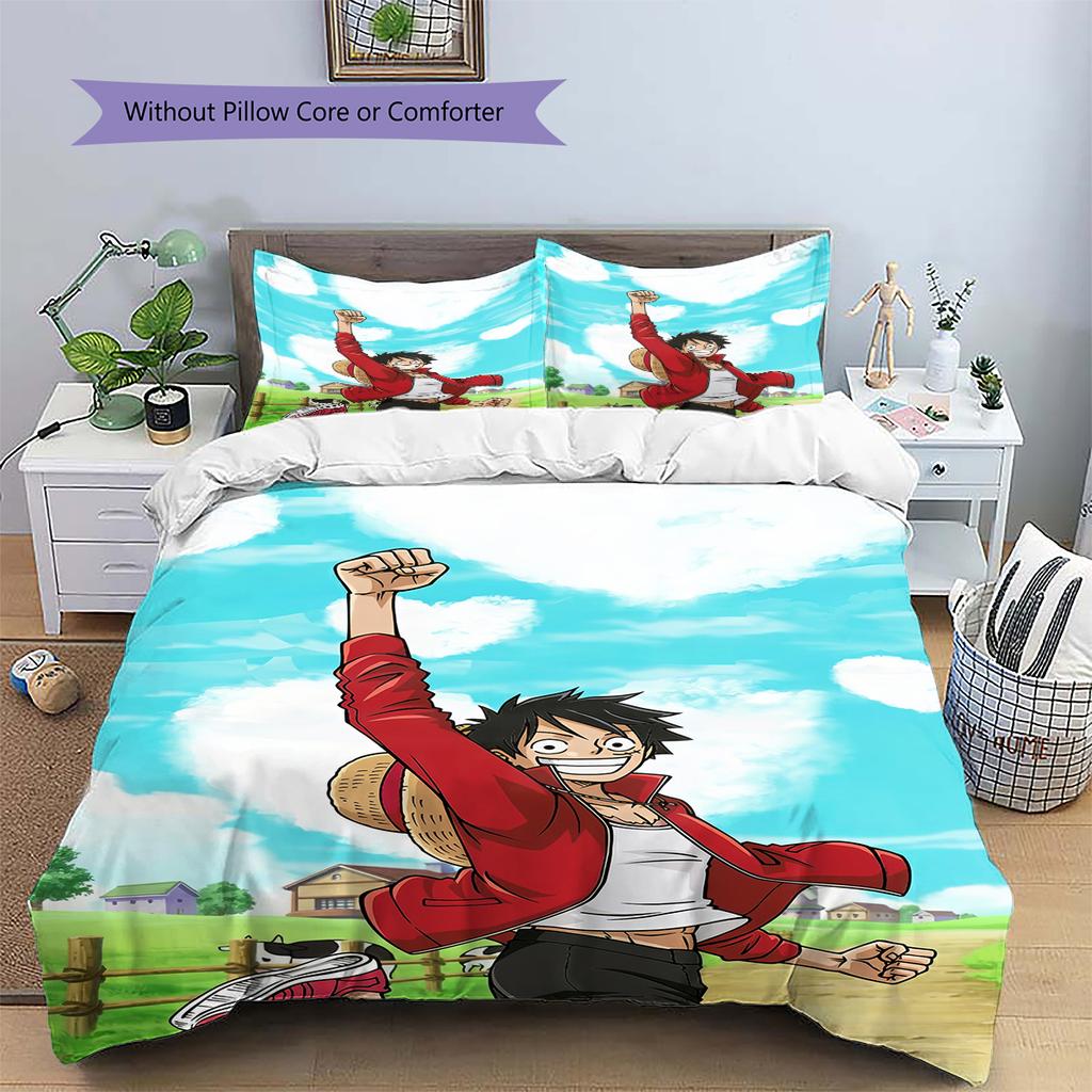 One Piece All Straw Hats Bedding Set Duvet Cover Pillowcase No Filler, Soft Home Bedroom Decor, Perfect Gift for Fans.chl