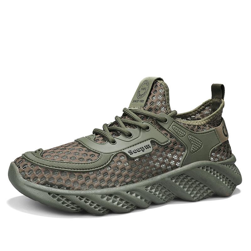 

Men s shoes net shoes summer new hollow breathable mesh lace-up stream shoes men s outdoor wading casual sports shoes 44