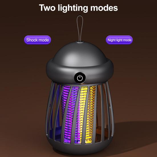 Mini muchomůrka Zapper USB napájená elektrickým šokem Zapper na muchy s UV LED světlem Vnitřní venkovní Domácí kempování Terasa Závěsná lampa na muchy